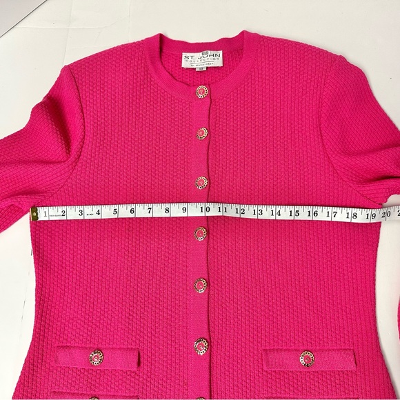 St. John Knit Fuscia Pink Skirt Suit Women’s 10 - Picture 12 of 16